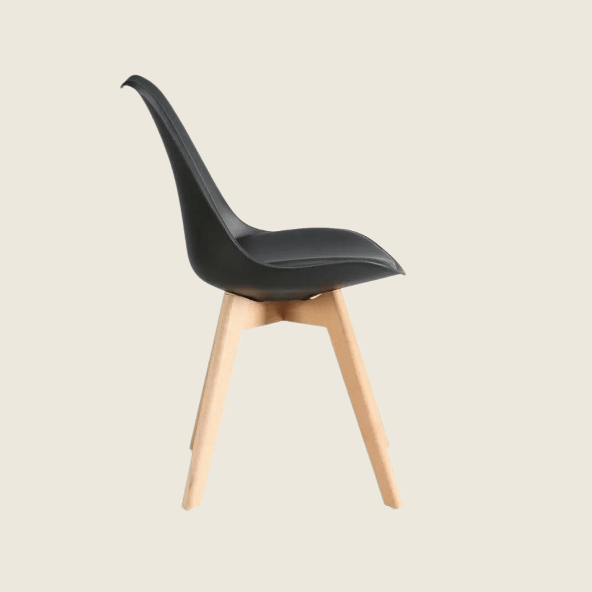 BLACK — Tulip Dining Chair Set of 2, rear three-quarter view