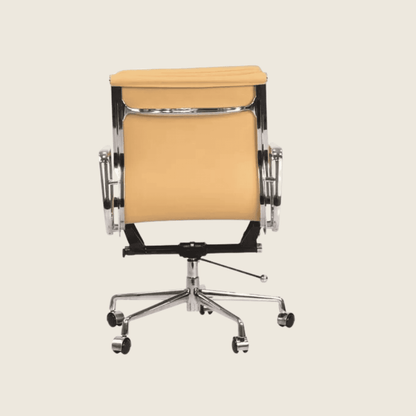 BEIGE — EA217 Soft Pad Leather Office Chair, side profile view