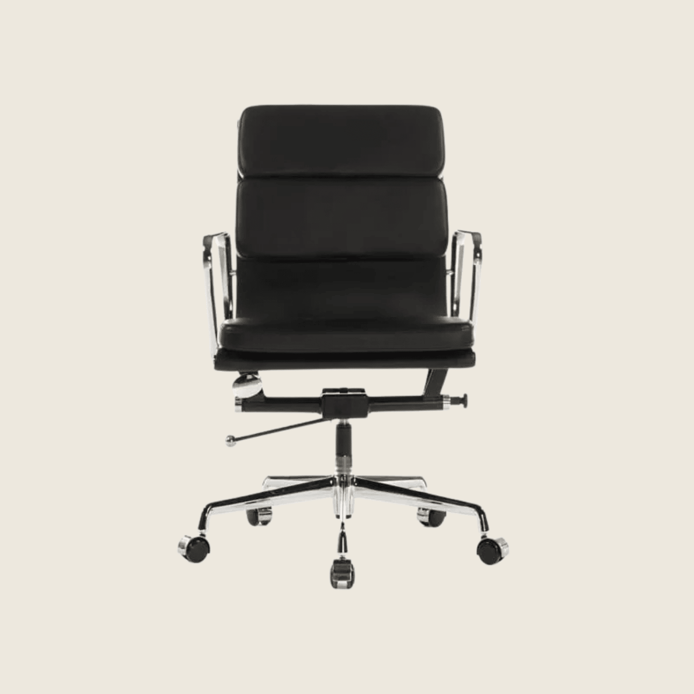 BLACK — EA217 Soft Pad Leather Office Chair, side profile view