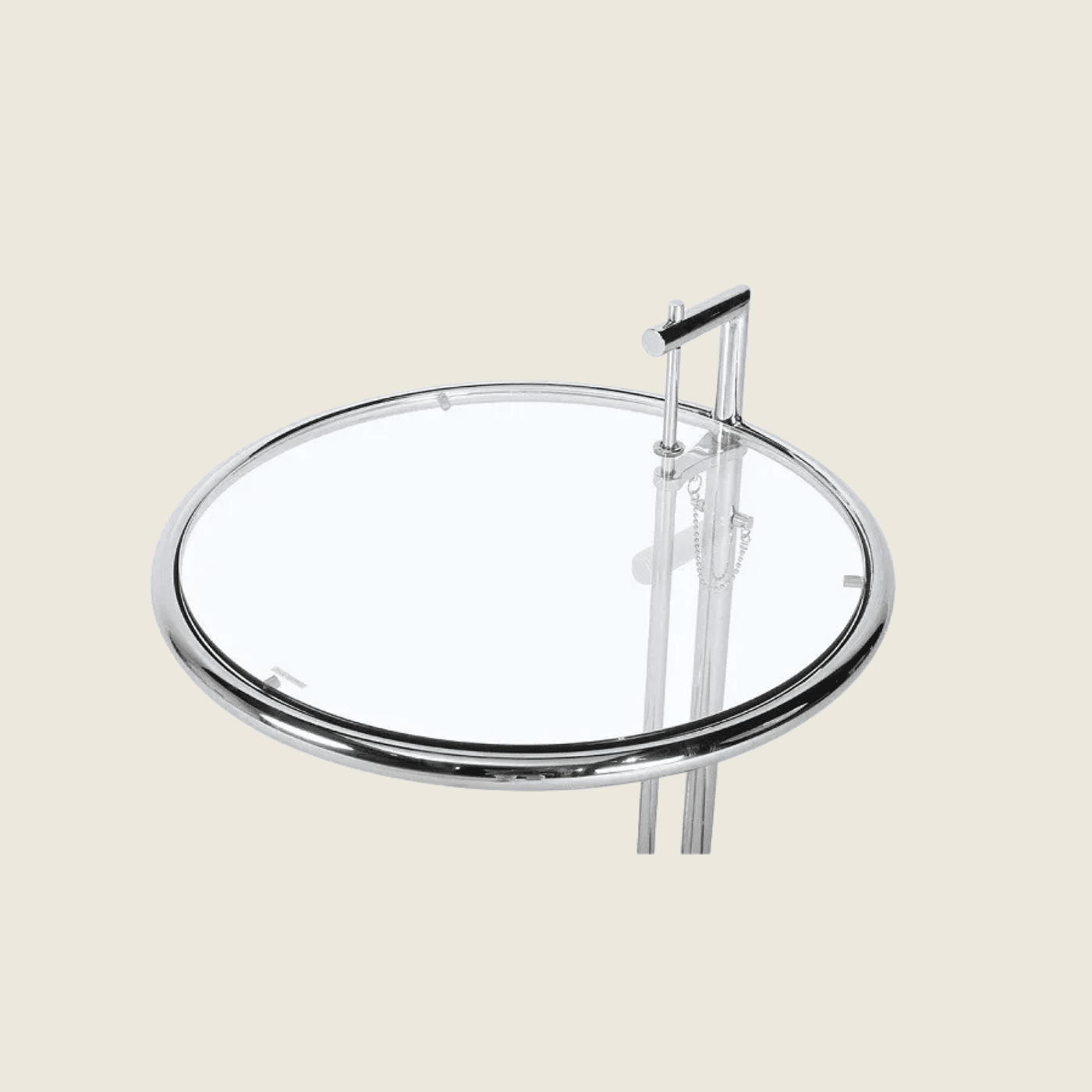 Eileen Gray Inspired Art Deco Chrome Glass Side Table