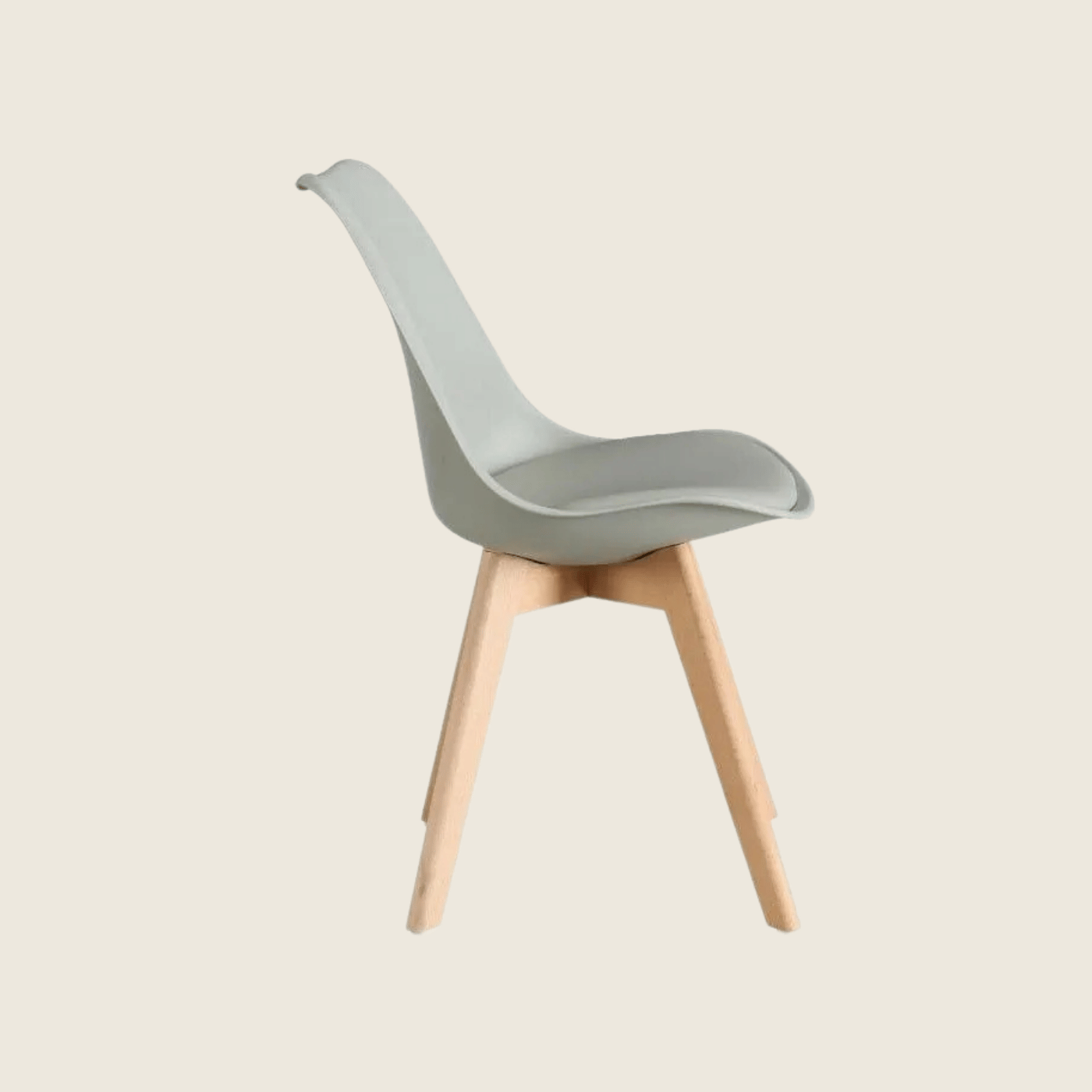 GREY — Tulip Dining Chair Set of 2, side profile view