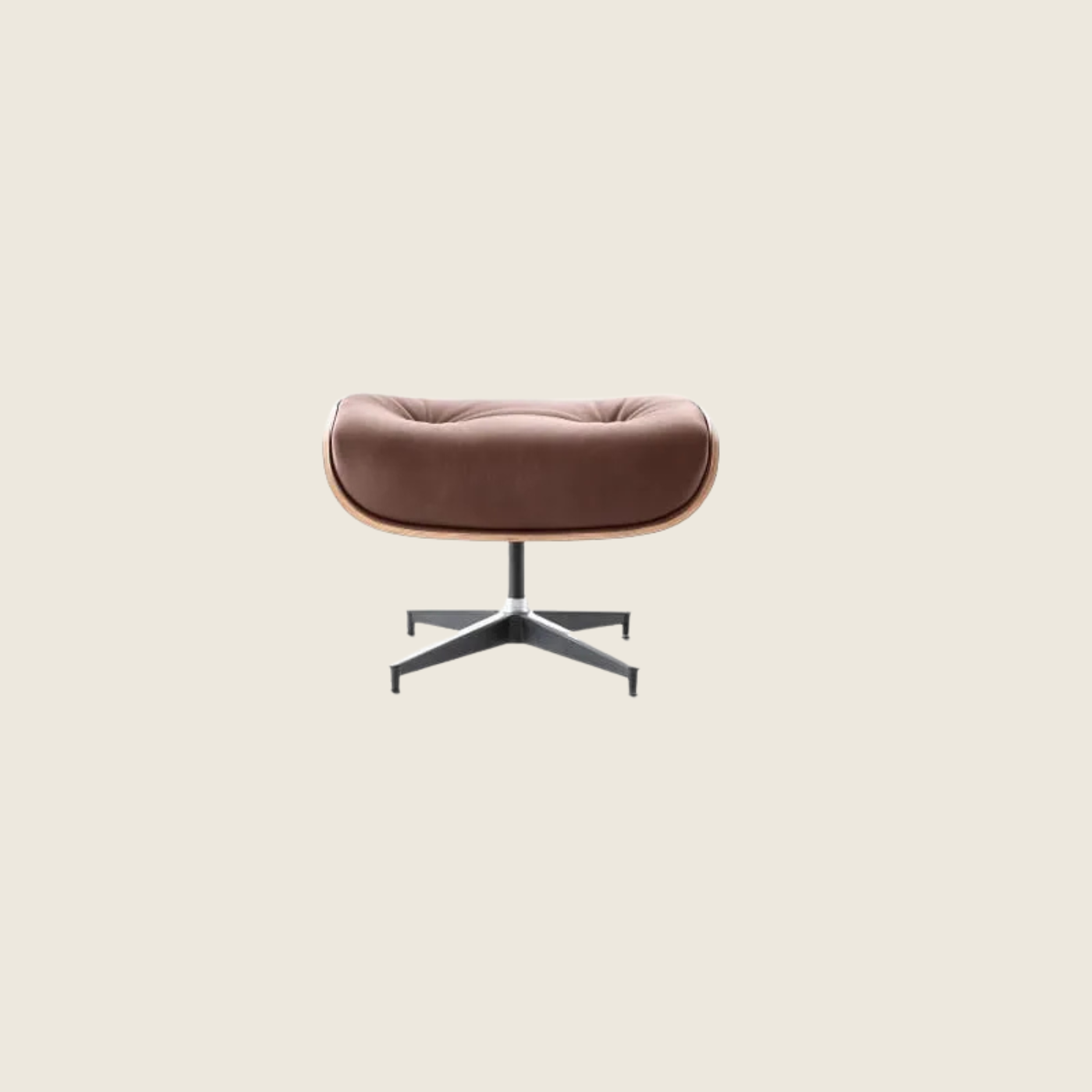 Eames Inspired Walnut Lounge Chair & Ottoman – Tan