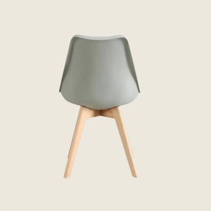 GREY — Tulip Dining Chair Set of 2, rear three-quarter view