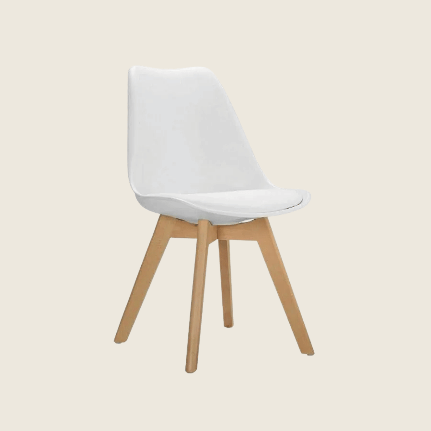 WHITE — Tulip Dining Chair Set of 2, side profile view