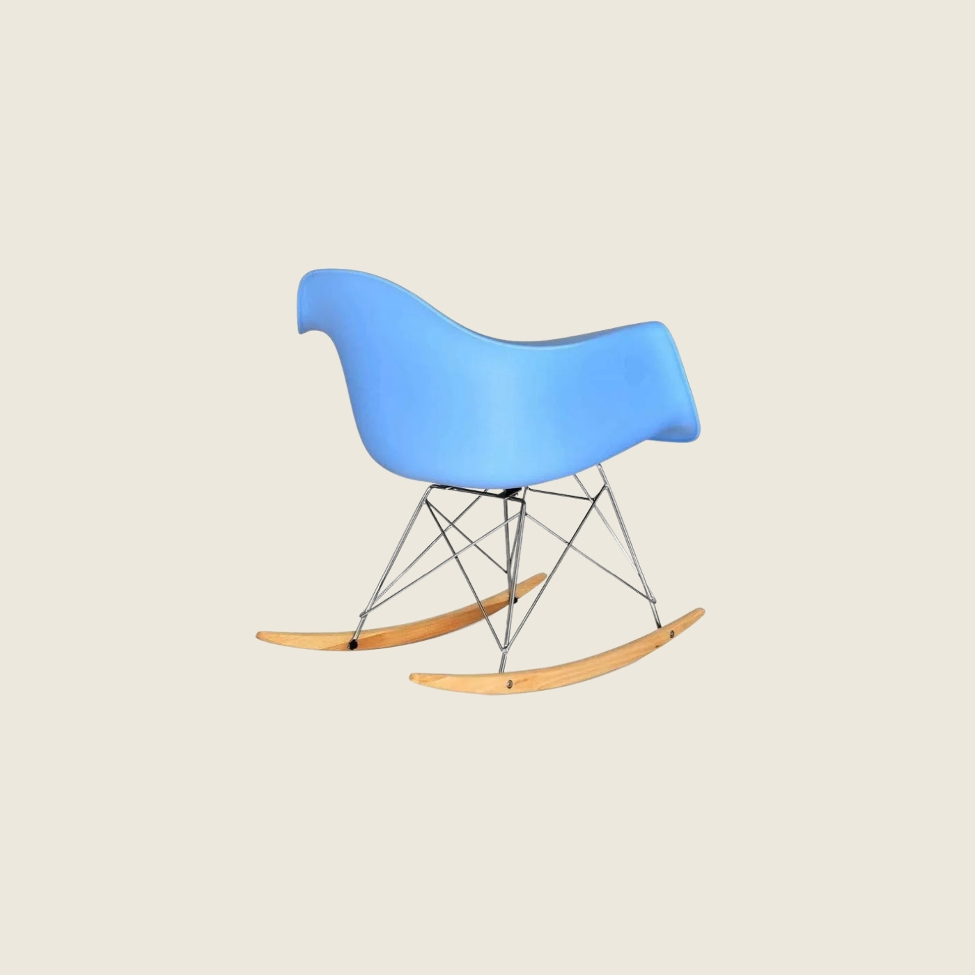 Eames Inspired Mid-Century RAR Rocking Armchair – Light Blue