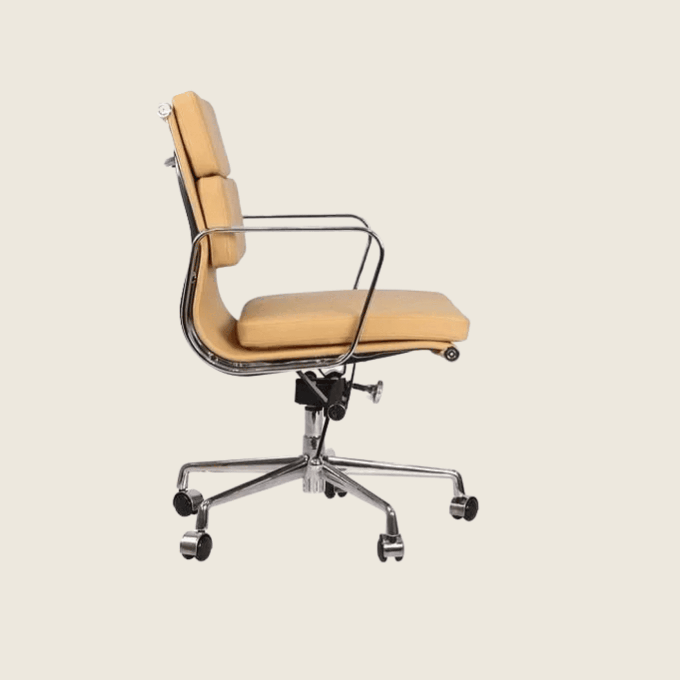 BEIGE — EA217 Soft Pad Leather Office Chair, rear three-quarter view