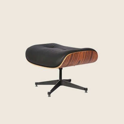 Charles Eames Style Rosewood Lounge Chair & Ottoman – Black