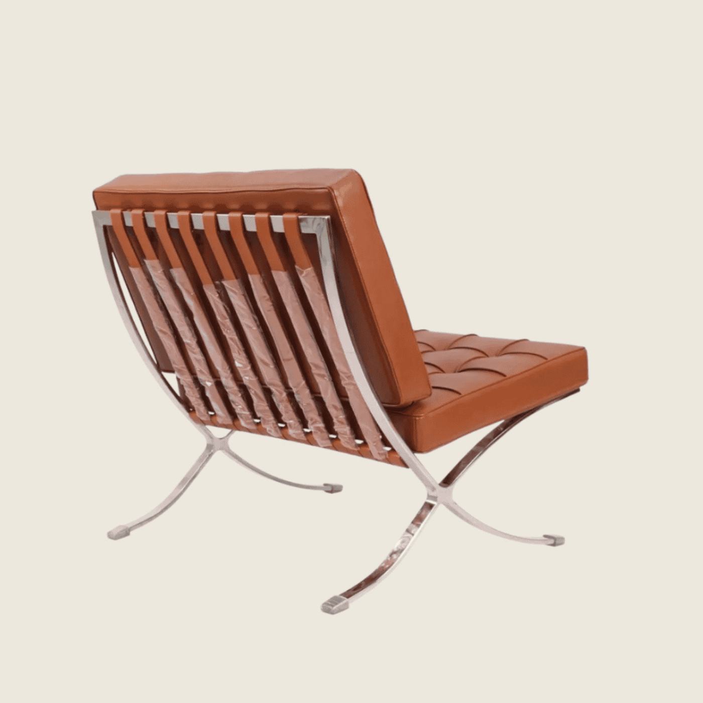 Barcelona Pavilion Style Lounge Chair – Tan Brown Leather