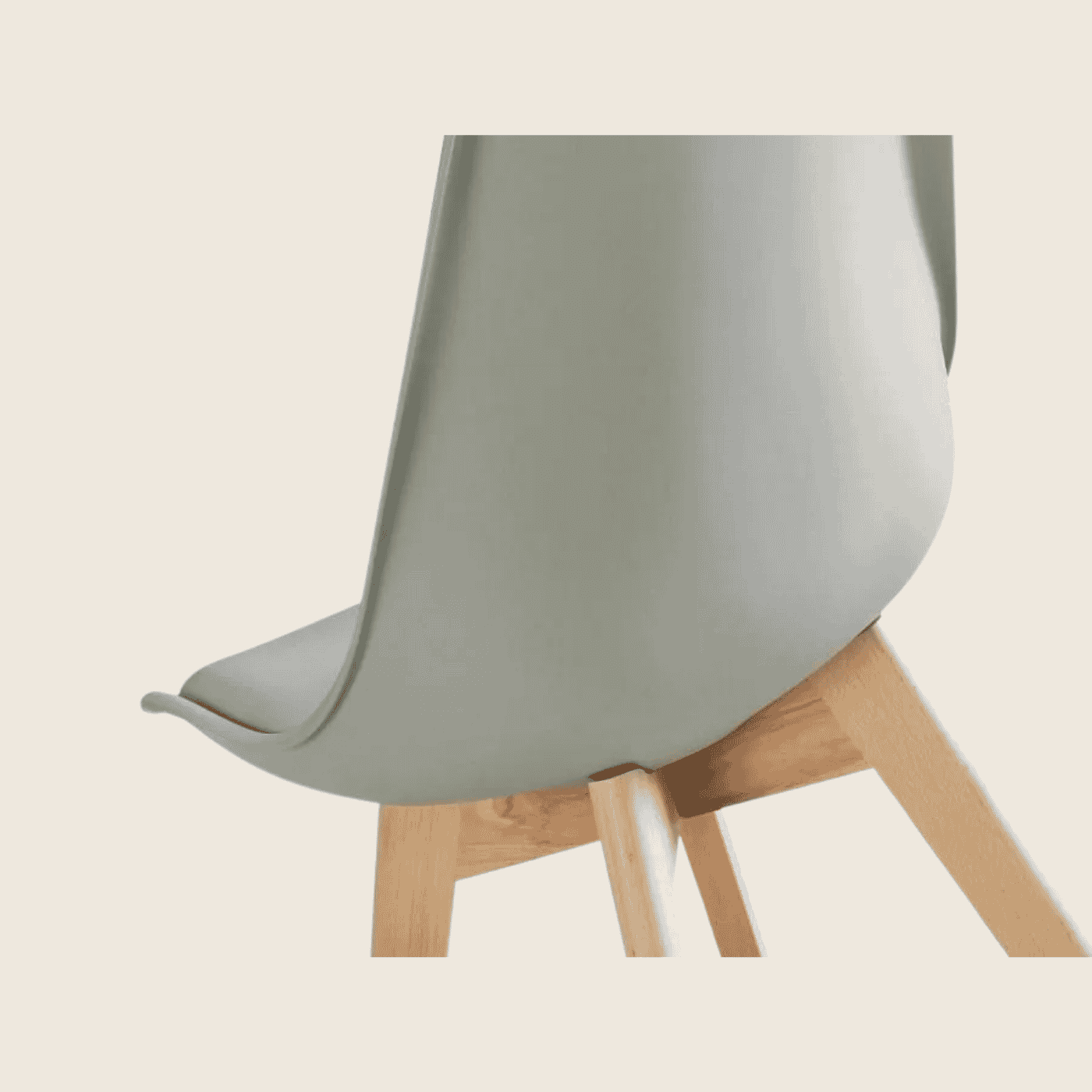 GREY — Tulip Dining Chair Set of 2, close-up detail of the upholstery and frame
