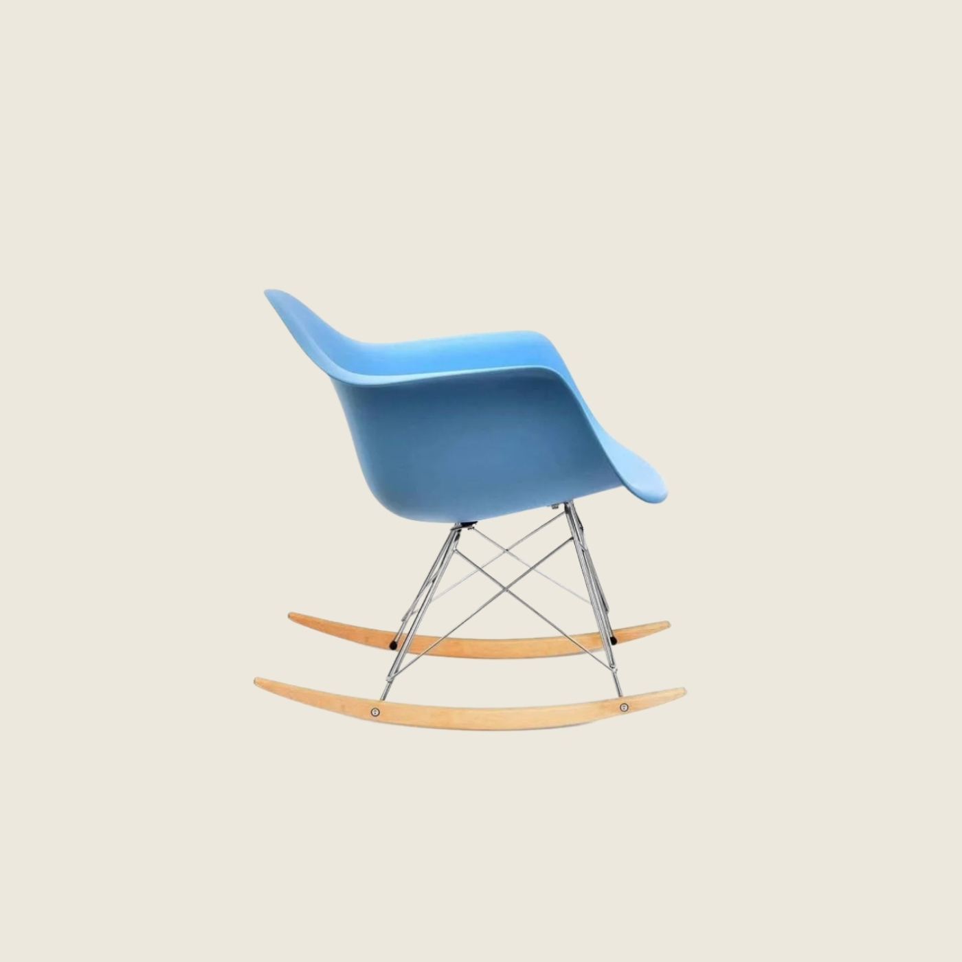 Eames Inspired Mid-Century RAR Rocking Armchair – Light Blue