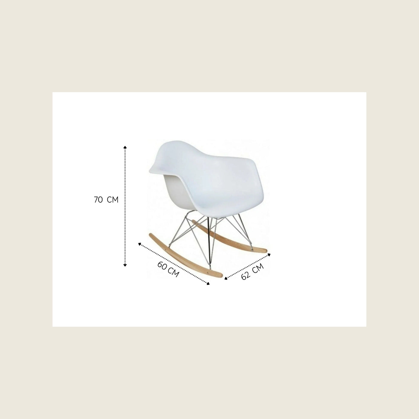 Eames Style Mid-Century RAR Rocking Armchair – White