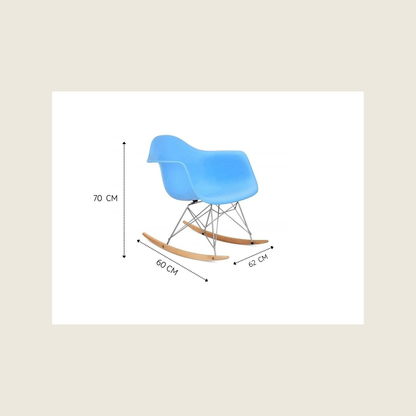 Eames Inspired Mid-Century RAR Rocking Armchair – Light Blue