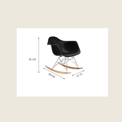 Mid-Century Modern Eames RAR Rocking Armchair – Black