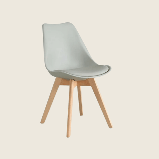 GREY — Tulip Dining Chair Set of 2, front three-quarter view
