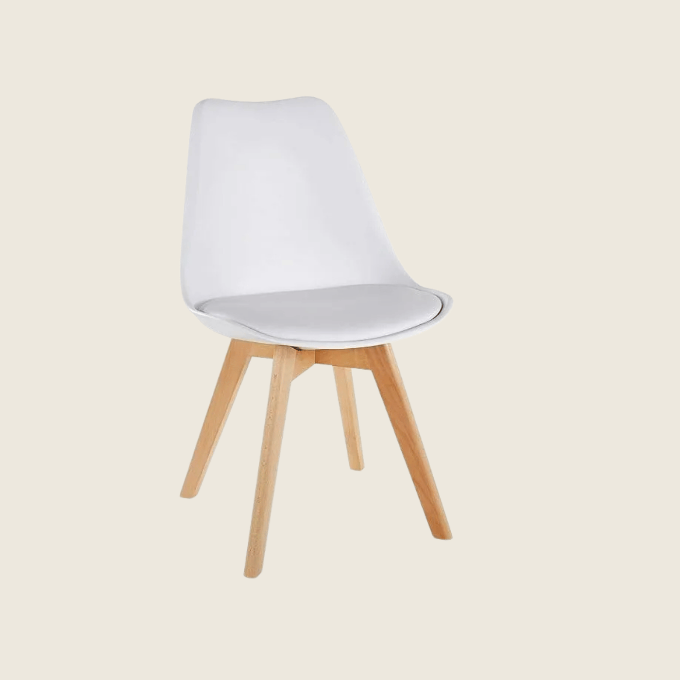 WHITE — Tulip Dining Chair Set of 2, rear three-quarter view