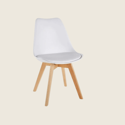 WHITE — Tulip Dining Chair Set of 2, rear three-quarter view