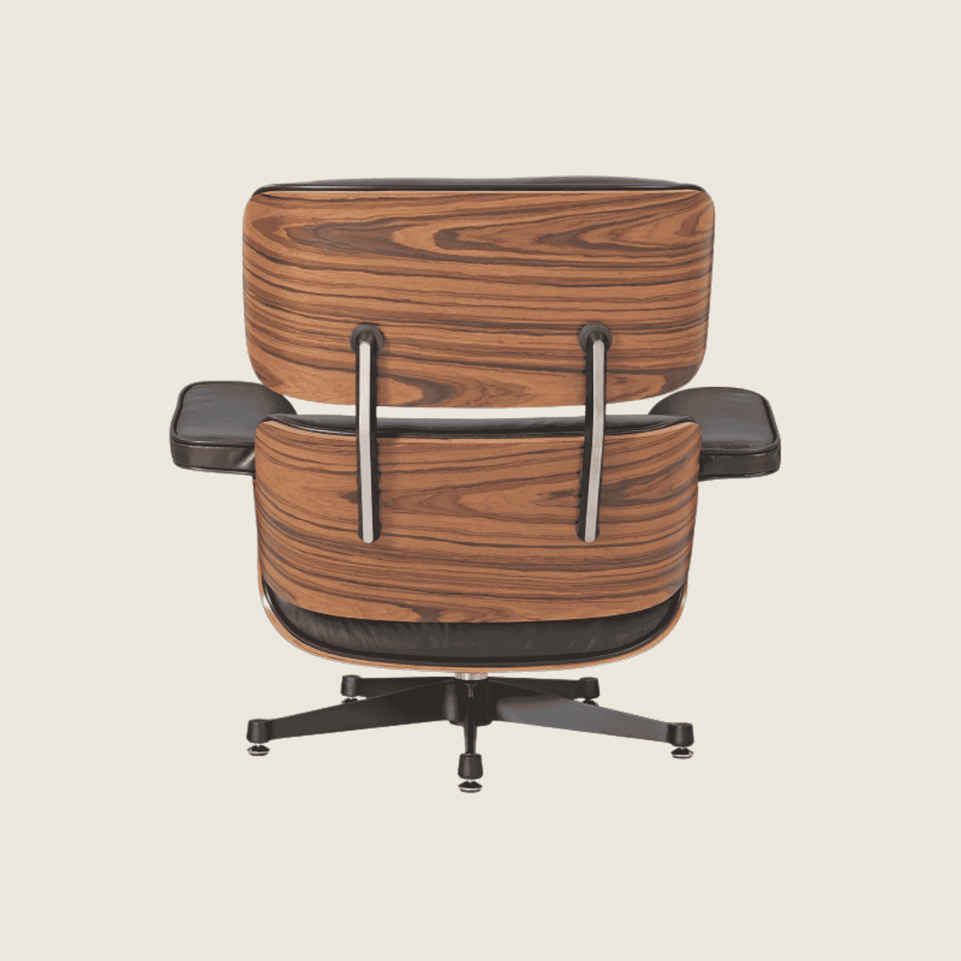 Retro Lounge Chair & Ottoman Rose Wood-Waxy Green Polished, additional angle