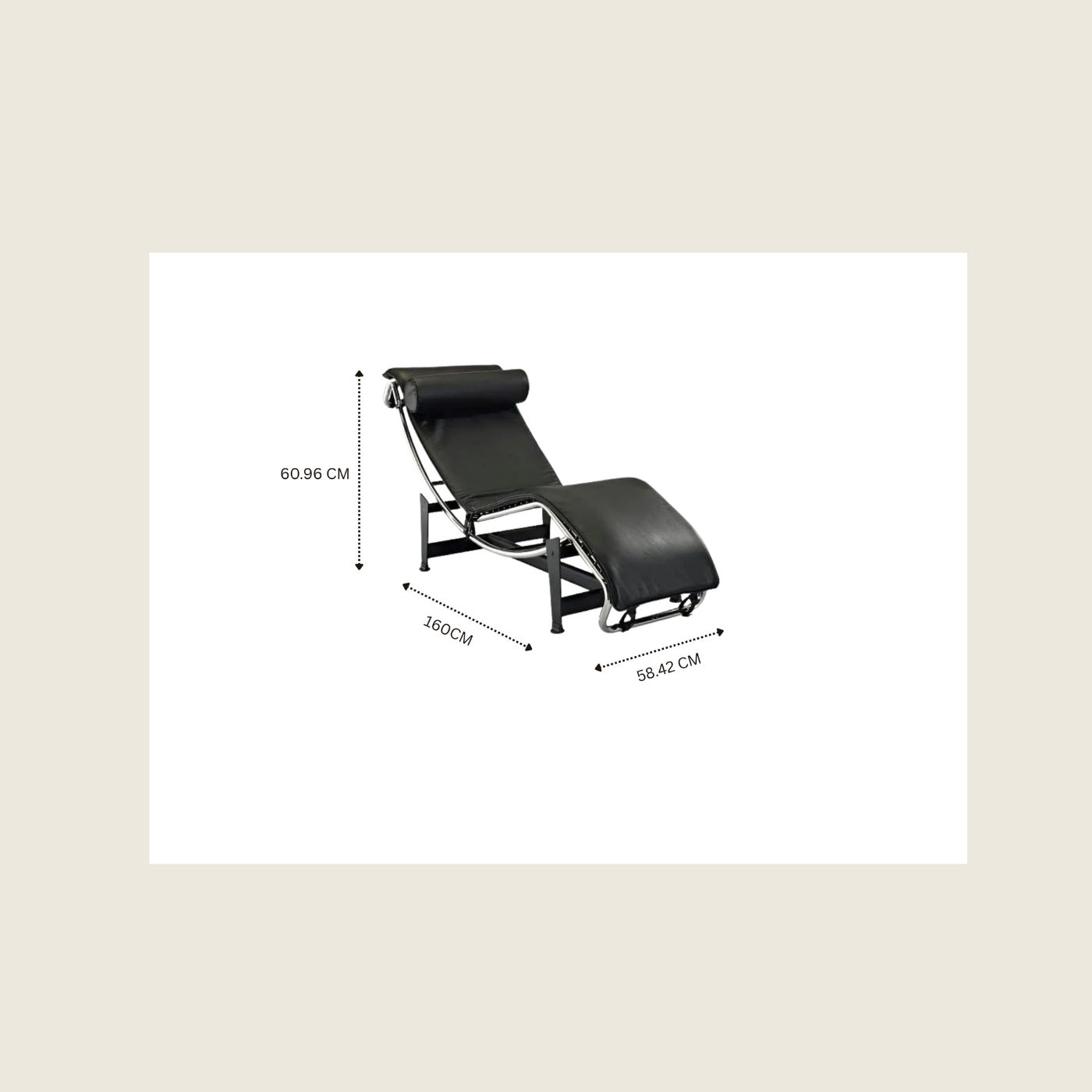 Le Corbusier Inspired Mid-Century LC4 Chaise Longue – Black