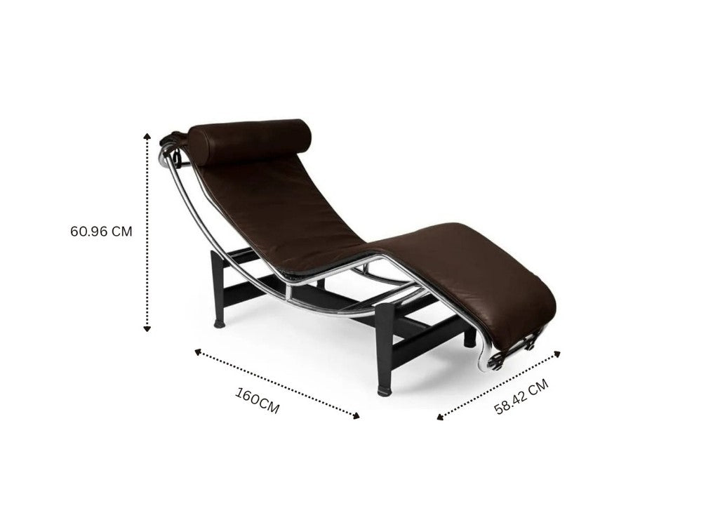 Le Corbusier Style LC4 Chaise Longue – Chocolate Brown