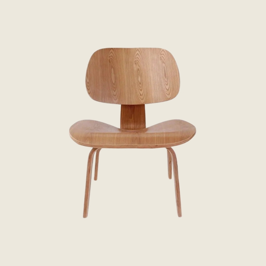 Charles Eames Style LCW Moulded Plywood Chair – Ashwood, front three-quarter view