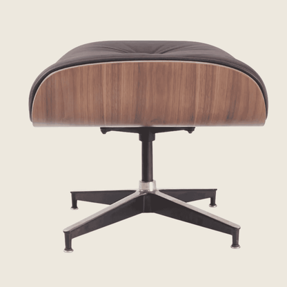BROWN / Black — Walnut Lounge Chair & Ottoman, additional angle