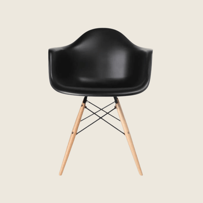 BLACK — Eames DAW Style Dining Chairs Set of 2, side profile view