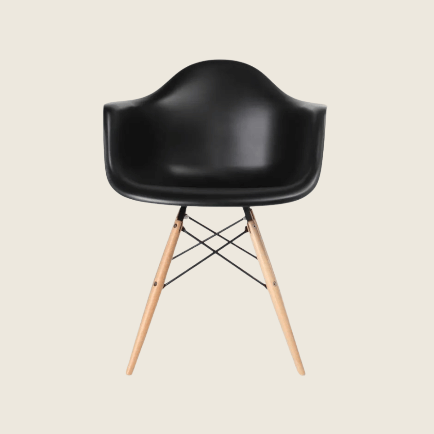 BLACK — Eames DAW Style Dining Chairs Set of 2, side profile view