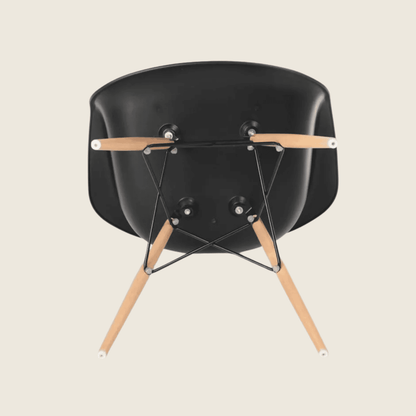 BLACK — Eames DAW Style Dining Chairs Set of 2, rear three-quarter view