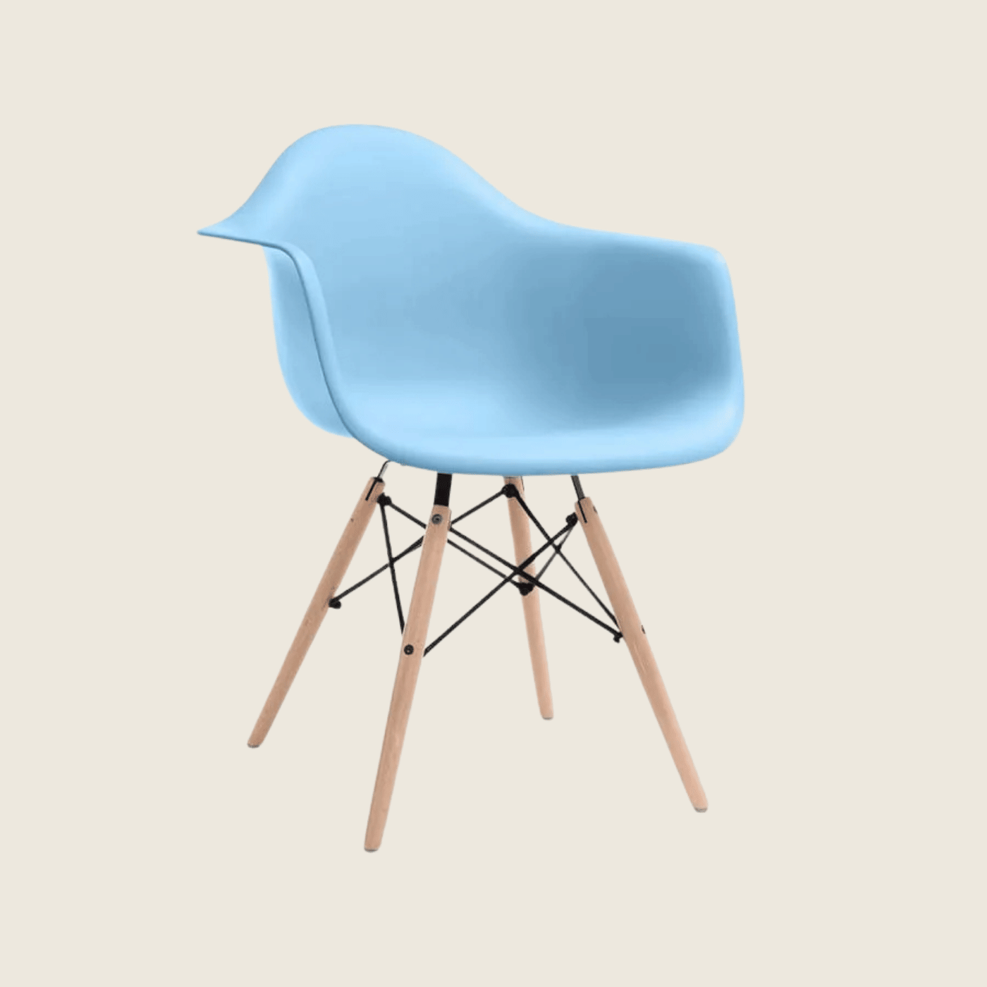 LIGHT BLUE — Eames DAW Style Dining Chairs Set of 2, front three-quarter view