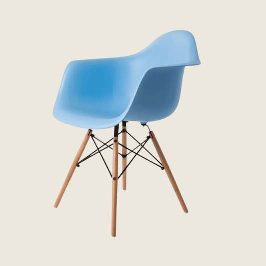 LIGHT BLUE — Eames DAW Style Dining Chairs Set of 2, side profile view