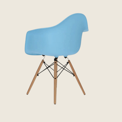 LIGHT BLUE — Eames DAW Style Dining Chairs Set of 2, rear three-quarter view