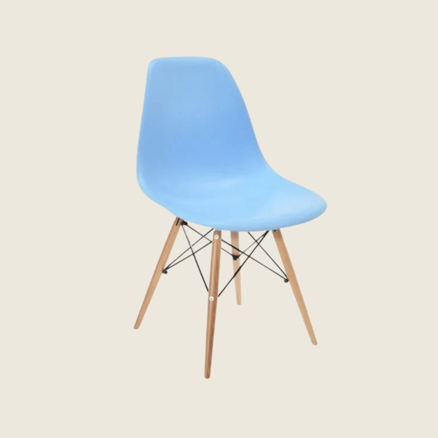 LIGHT BLUE — Eames DSW Style Dining Chairs, side profile view