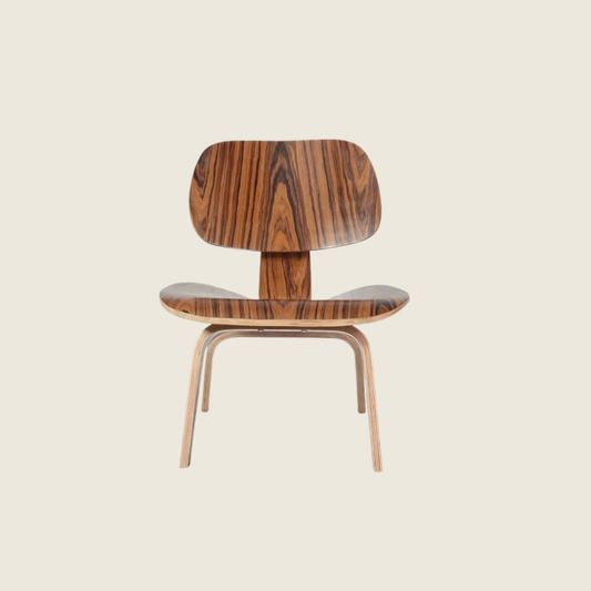 Eames Inspired Designer LCW Moulded Plywood Chair – Rosewood, front three-quarter view