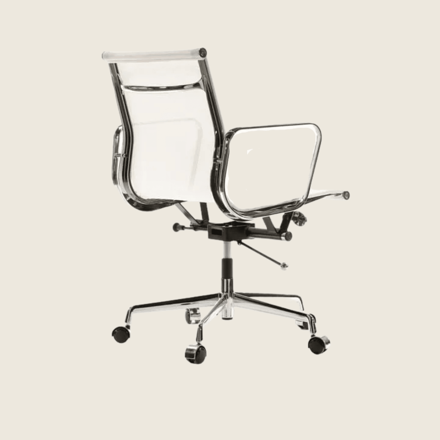 white — EA117 Low Back Mesh Office Chair, rear three-quarter view