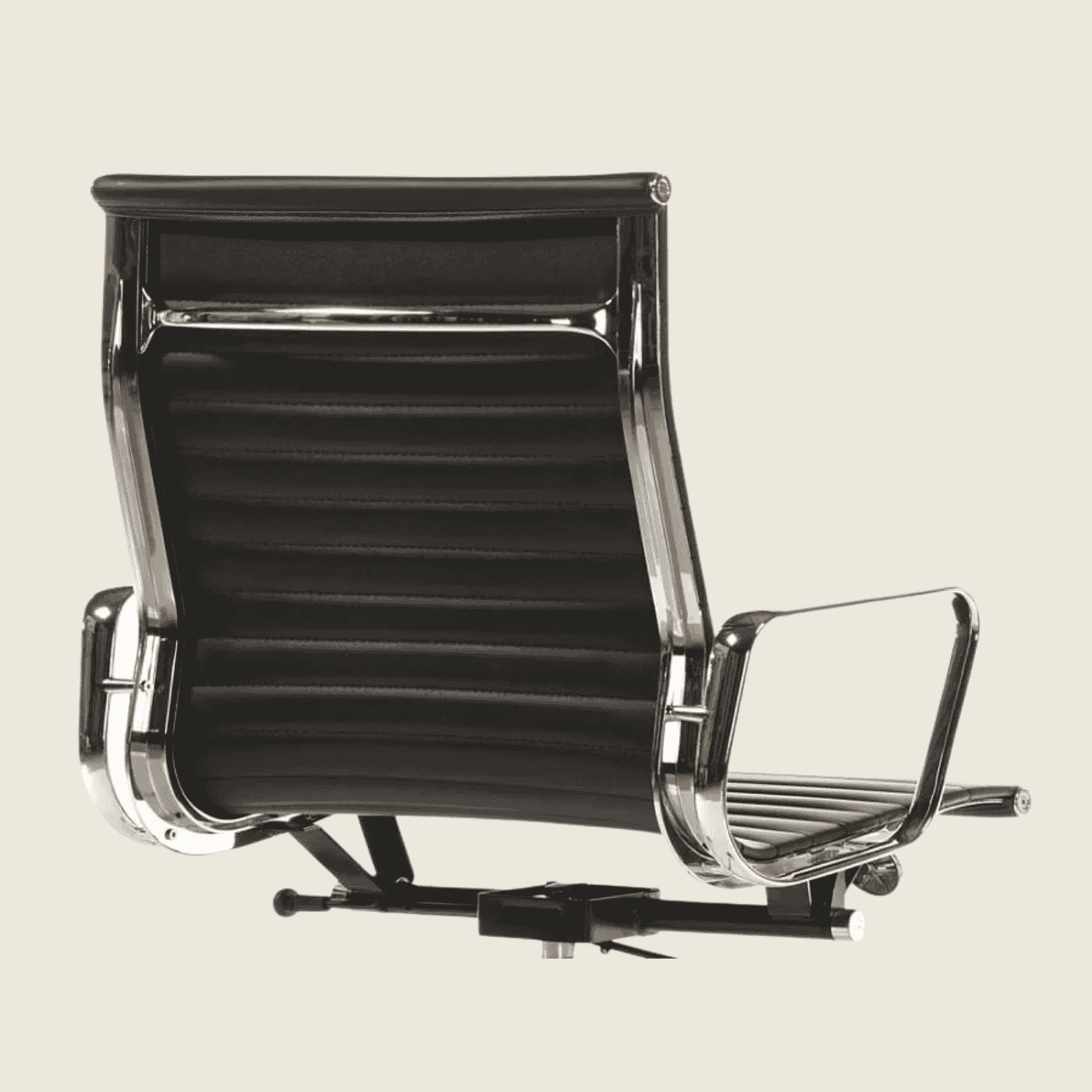 BLACK — EA117 Low Back Thin Pad Ribbed Office Chair, close-up detail of the ribbed upholstery