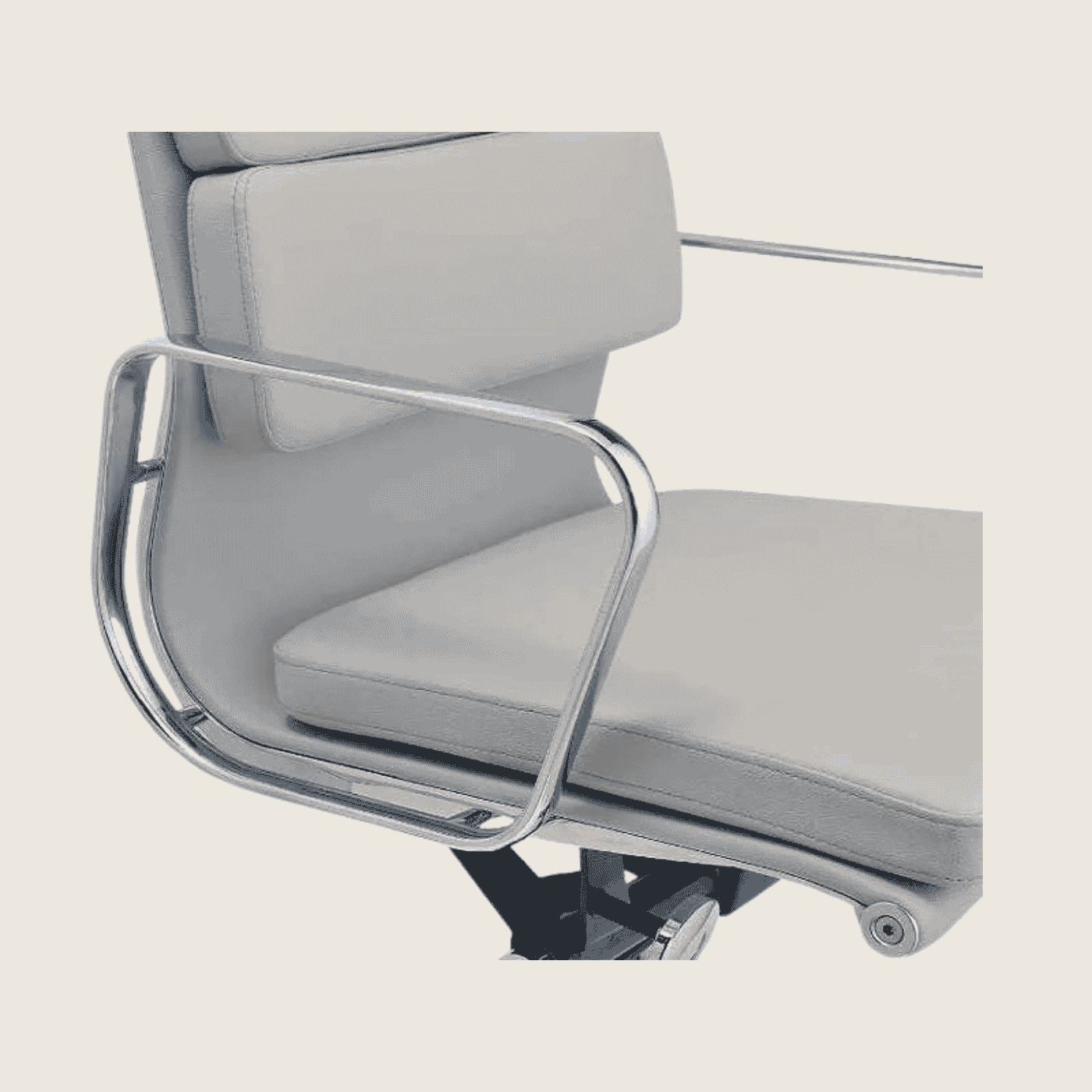 Eames Inspired EA217 Soft Pad Leather Office Chair – Light Grey, additional angle