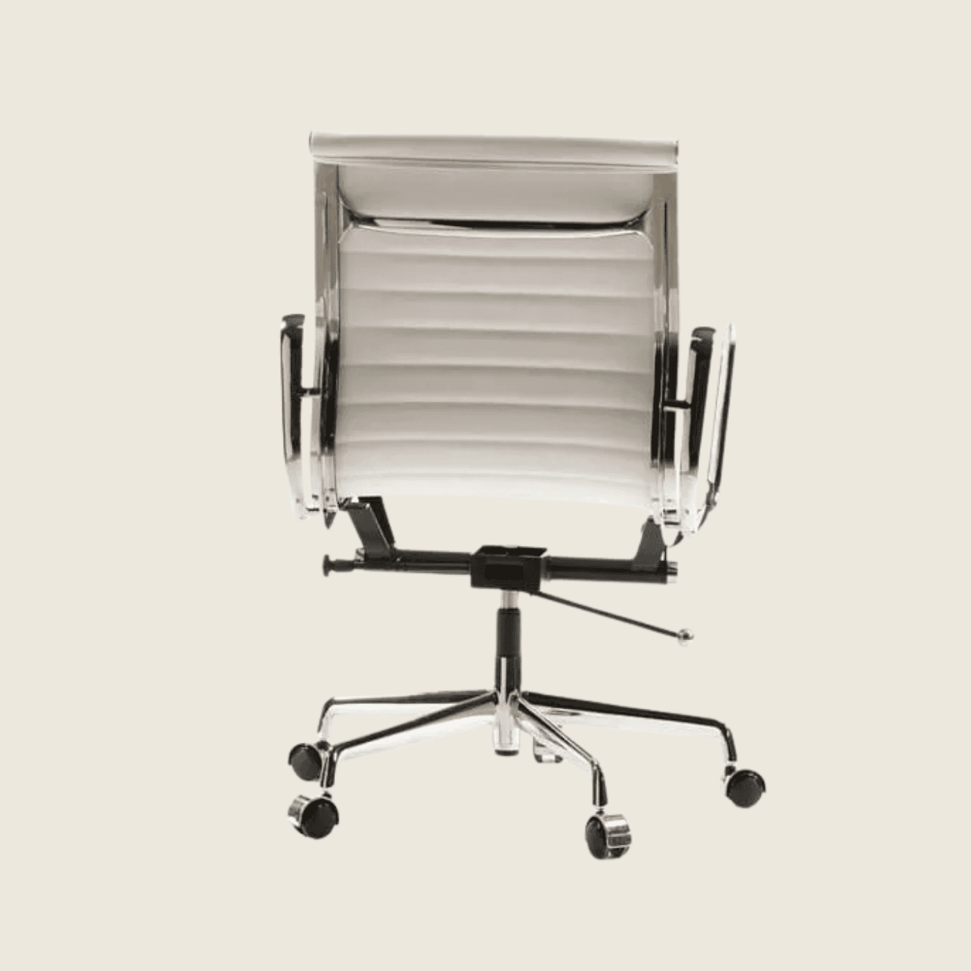WHITE — EA117 Low Back Thin Pad Ribbed Office Chair, close-up detail of the ribbed upholstery