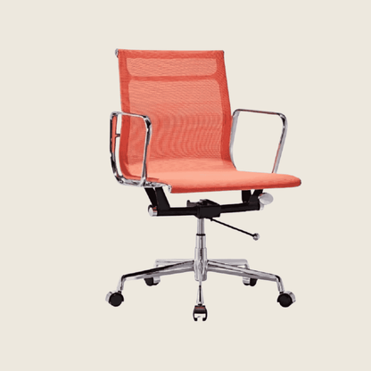 Orange — EA117 Low Back Mesh Office Chair, front three-quarter view