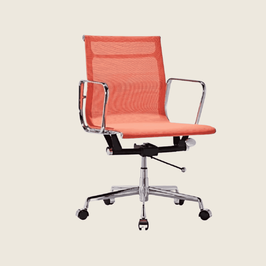 Orange — EA117 Low Back Mesh Office Chair, front three-quarter view