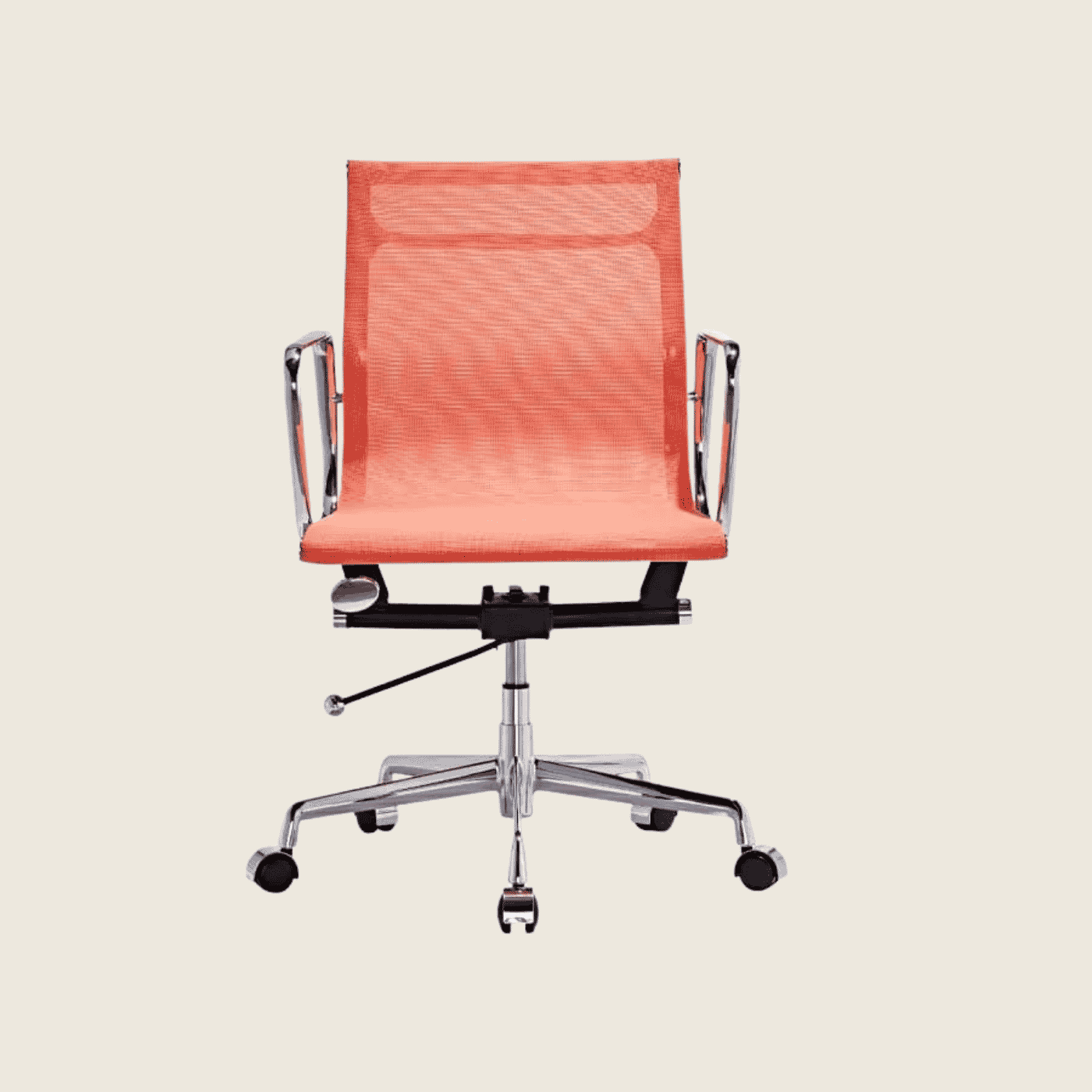 Orange — EA117 Low Back Mesh Office Chair, side profile view