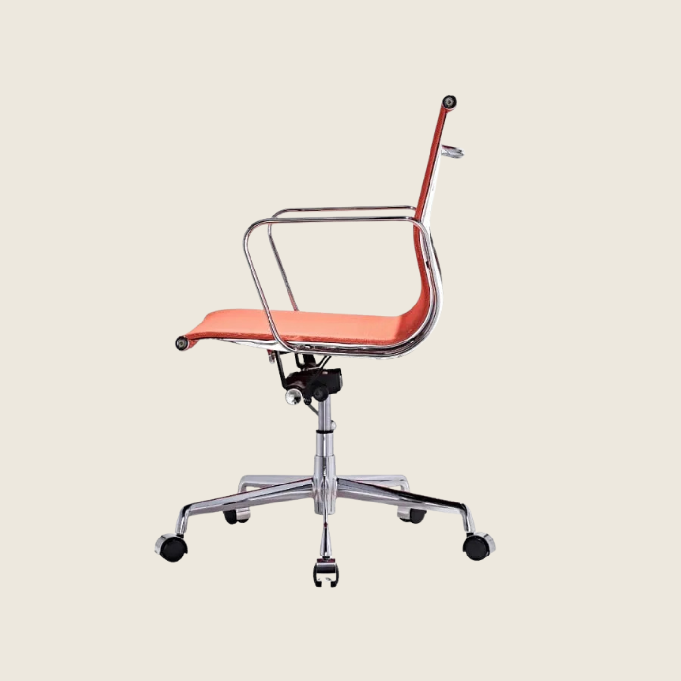 Orange — EA117 Low Back Mesh Office Chair, close-up detail of the mesh and frame