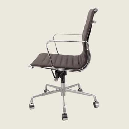 Eames Style EA117 – Low Back Thin Pad – Ribbed – Office Chair – Brown, additional angle