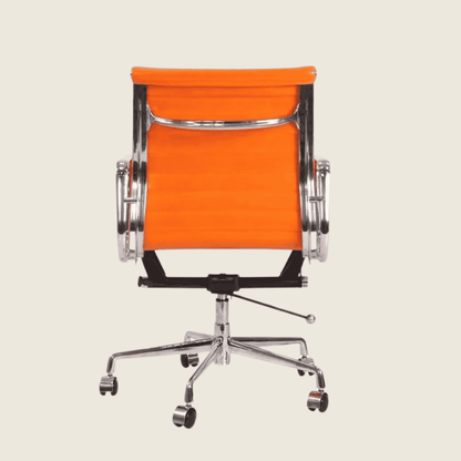 Eames Style EA117 – Low Back Thin Pad – Ribbed – Office Chair – Orange, additional angle