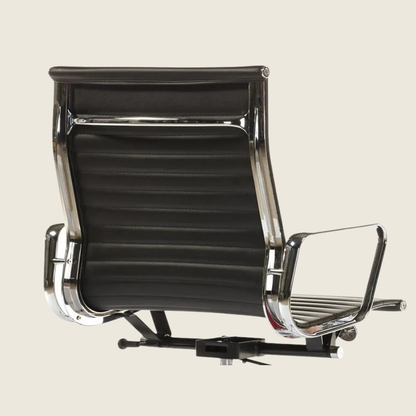 BLACK — EA119 Thin Pad High Back Leather Executive Chair, side profile view