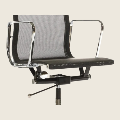 BLACK — EA119 High Back Mesh Office Chair, close-up detail of the mesh and frame