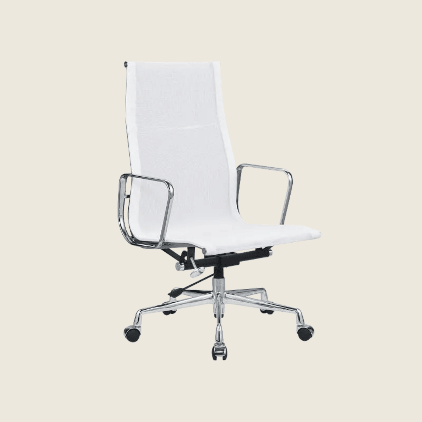 WHITE — EA119 High Back Mesh Office Chair, front three-quarter view