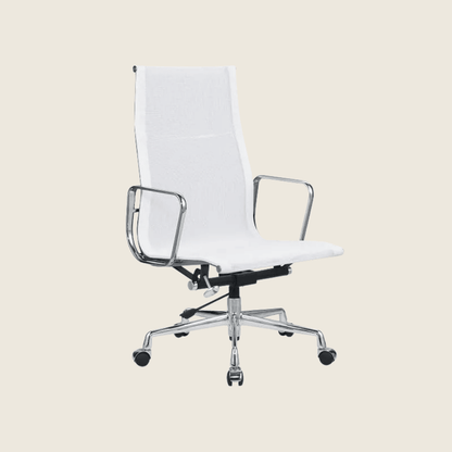 WHITE — EA119 High Back Mesh Office Chair, front three-quarter view