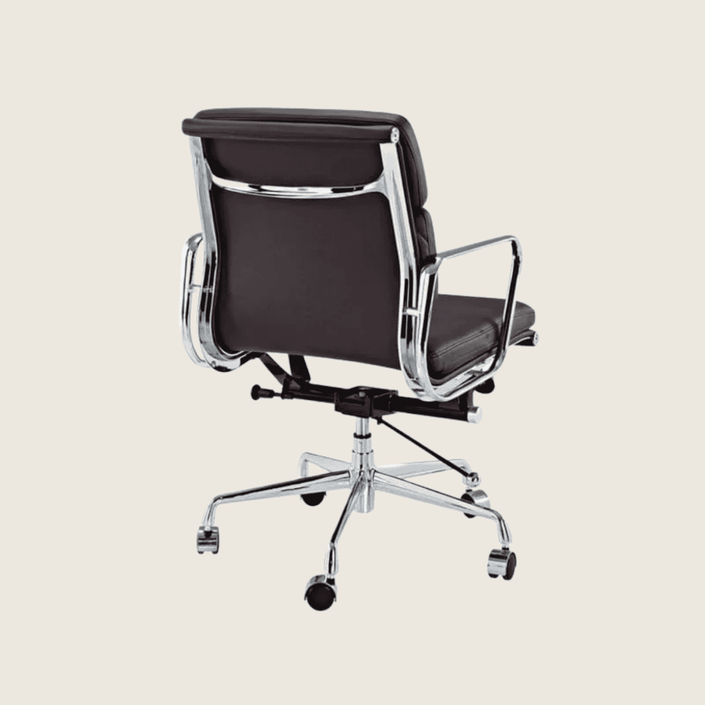 BROWN CHOCKLATE — EA217 Soft Pad Leather Office Chair, rear three-quarter view
