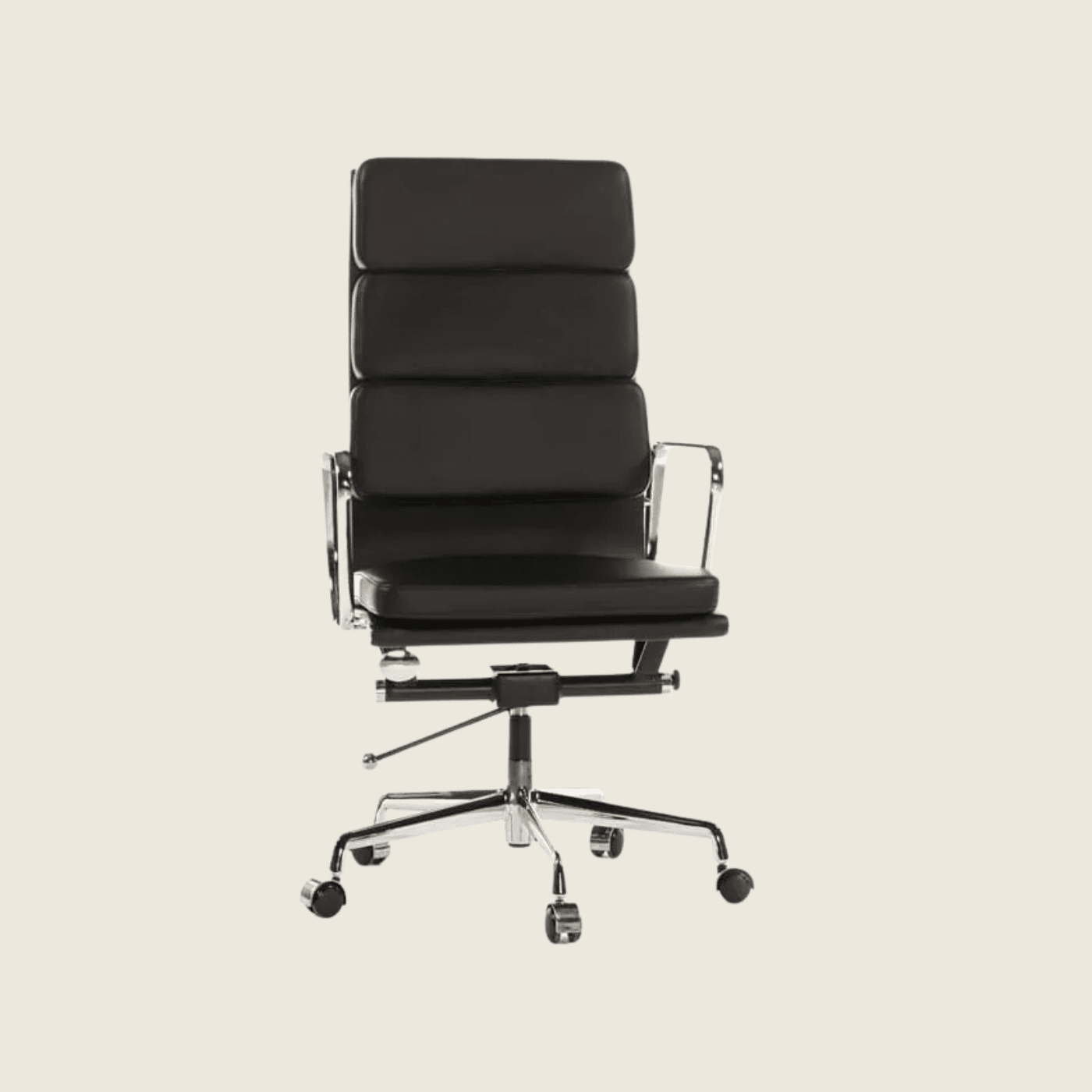 BLACK — EA219 Soft Pad Leather Executive Chair, rear three-quarter view