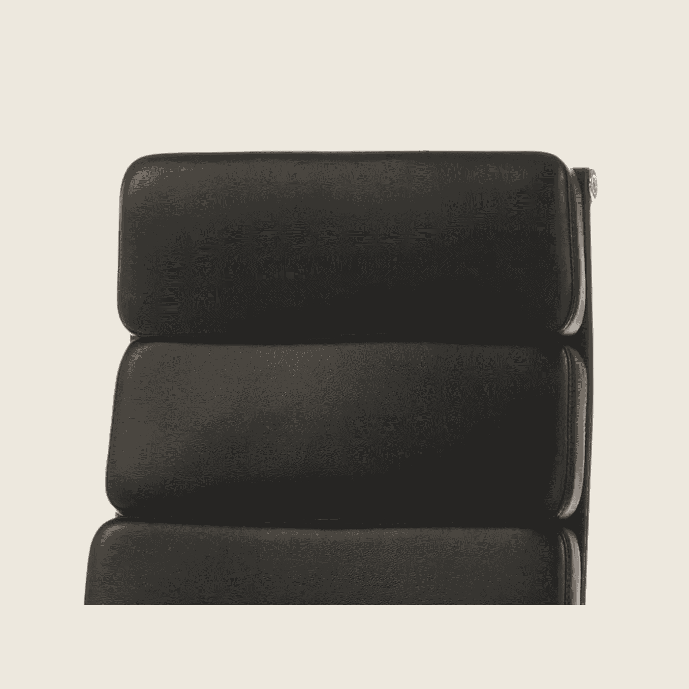 BLACK — EA219 Soft Pad Leather Executive Chair, close-up detail of the upholstery and frame